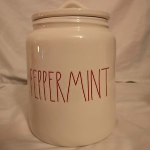 Rae Dunn peppermint canister